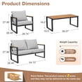 thumbnail image 6 of COMLAX FIELD 4-Piece Patio Furniture Set, Metal Outdoor Conversation Set with Coffee Table & Removable Cushions, 6 of 7