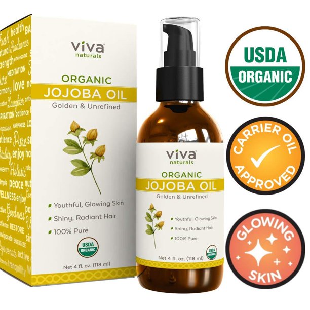 Certified Organic Jojoba Oil ; 100 Pure & Cold Pressed, Natural