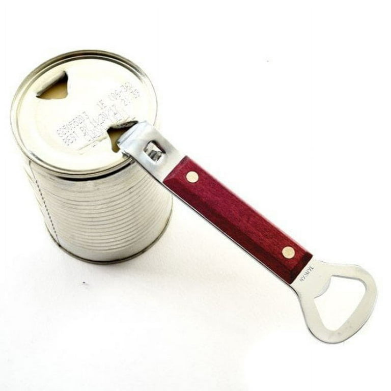 Stainless Steel Manual Can Opener Side Cut Wooden Handle Tin Jar Bottle  Opener