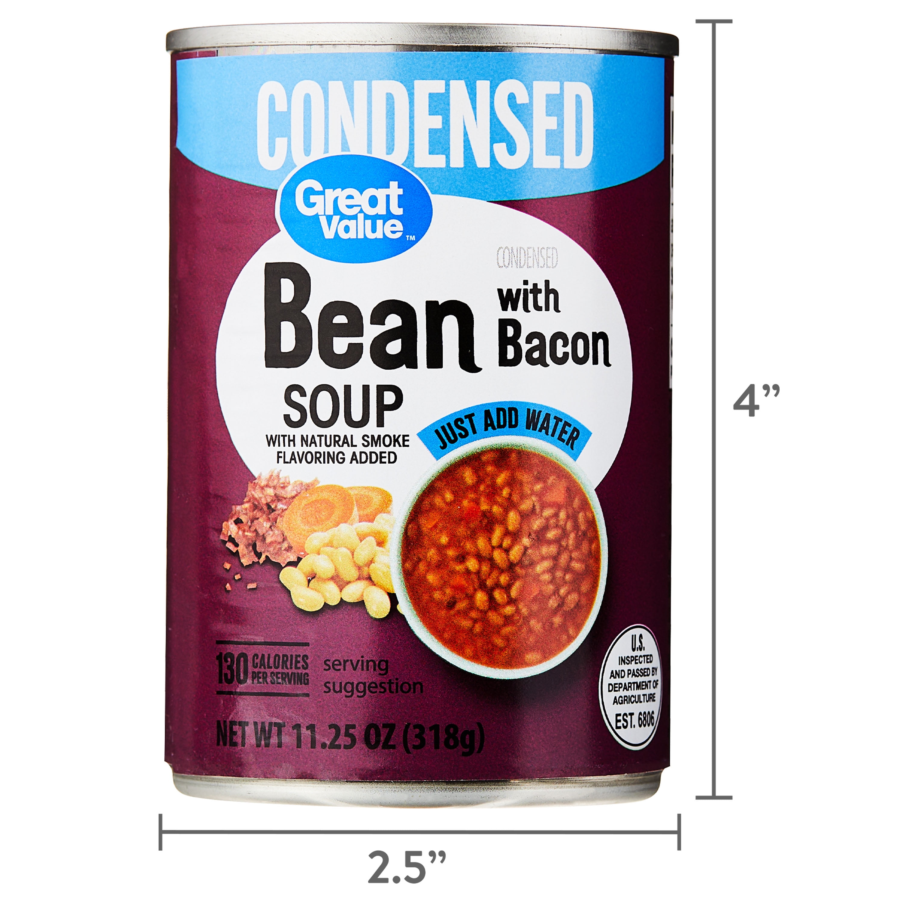 Great Value Bean with Bacon Condensed Soup, 11.25 oz
