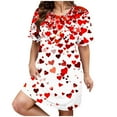 thumbnail image 1 of Chemises de Nuit pour Femmes Grande Taille Robe de Nuit Décontractée pour Femmes Grande Taille Imprimé Cœur Manches Courtes Col Rond Extensibilité Moyenne Nuisette Ample Robe de Nuit de la Saint-Valentin TG, 1 of 4