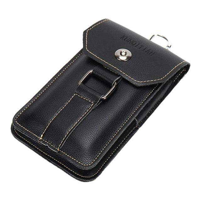 Riñonera con trabillas para cinturón para hombre, bolsa práctica para teléfono, regalo, para senderismo, deportes y viajes negro L para 75 pulgadas