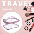 thumbnail image 1 of Bolsa de maquillaje transparente impermeable para mujer neceser de gran capacidad Ehuebsd de PVC organizador de artículos de aseo personal portátil estuches de almacenamiento, 1 of 7