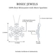 thumbnail image 6 of Rosec Jewels Certified Moissanite Snowflake Necklace for Women - with Chain - D-VS1 Quality - Gift for Christmas, 925 Sterling Silver, 6 of 7