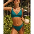 thumbnail image 4 of Sociala Bikini Set for Women Two Piece Swimsuits Hollow Out Bottoms Cross Tie Back Swimwear, 4 of 6