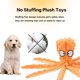 thumbnail image 2 of juguetes de pulpo chirriantes azules y naranjas para perros, juguetes de peluche para la dentición de cachorros y perros, juguetes interactivos duraderos para masticar para perros pequeños y medianos., 2 of 5