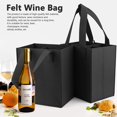 thumbnail image 5 of Bolsa para Botellas Gris Bolsa para Transporte de Botellas de 2 Piezas 24x18x15 cm Bolsa de Vino de Fieltro con 6 Compartimentos y Asa para Bebidas de Cerveza y champán JM, 5 of 5