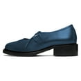 thumbnail image 3 of YDN Women Fashion Round Toe Lace Up Pumps Comfortable Bowtie Chunky Low Heels Business Shopping Daily Shoes Size 4 Blue, 3 of 4