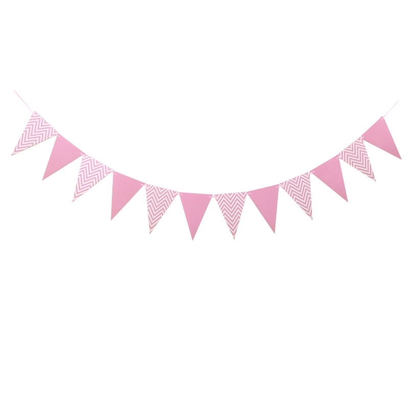 Nvzi Paquete de 2 banderines triangulares rosas para decoración de ...