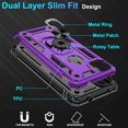 thumbnail image 3 of Google Pixel 4A Case (No fit for Pixel 4A 5G) with HD Screen Protector, Military-Grade Protective Heavy Duty Phone Case with Magnetic Kickstand Ring for Google Pixel 4A Purple, 3 of 8