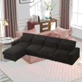 thumbnail image 3 of 126-inch Corduroy Super Sofa with Movable Footrest & 4 Pillows for Relaxation!, 3 of 18