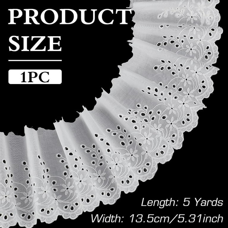 Cotton Ribbon AMORNPHAN 15 Yards 2 Inch Wide White Cotton Eyelet Ribbon ...