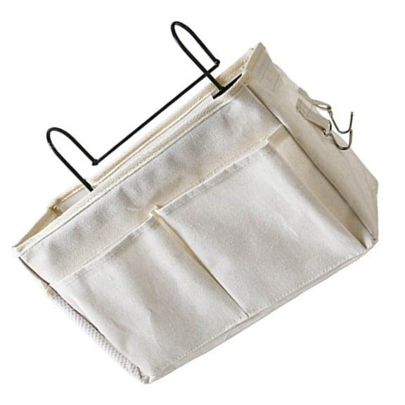LABRIMP White Bedside Hanging Storage Bag for Dorm Room, Chair, Bedroom Organization and Sundries Holder