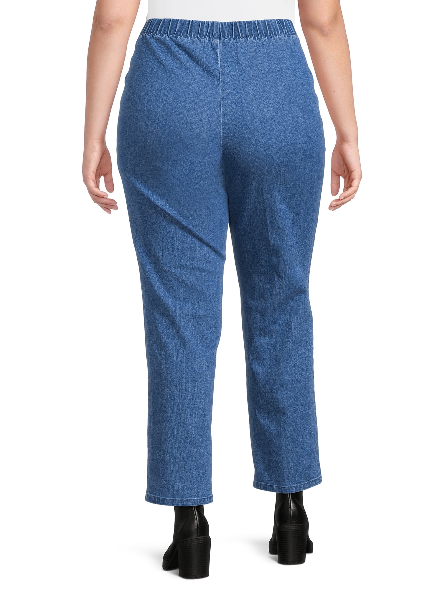 Just My Size Women's Plus-Size Pull-on Stretch Woven Pants Size 4X Blue  Rinse
