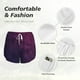 thumbnail image 4 of Balery Black Dark Blue Purple Pantalones cortos deportivos para mujer con forro y dos bolsillos, elásticos, para entrenamiento, gimnasio, yoga-Large, 4 of 7