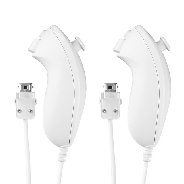 Paquete de 2 mandos Nunchuk para Wii, mando a distancia Nunchuk Jostick compatible con mandos de videojuegos de Nintendo Wii y Wii U.