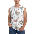 thumbnail image 2 of Lsque Funny Chicken Print Men's Cotton Blend Sleeveless Muscle Shirts (S-3XL)- Moisture Wicking, Odor Protection, UPF 30+,Medium, 2 of 8