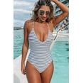 thumbnail image 5 of Cupshe Women's Stripe Vacation One-Piece Swimsuit Adjustable Crisscross Shoulder Straps, M, 5 of 5
