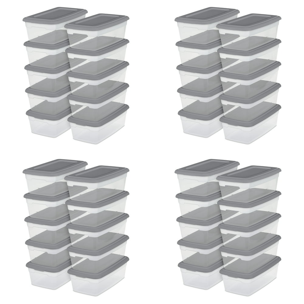 6 Qt. Storage Box Titanium Set of 40