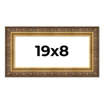 19x8 Frame Vintage Gold Solid Wood Picture Frame | 2.5 Inch Moulding Width | Ornate Bronze Museo