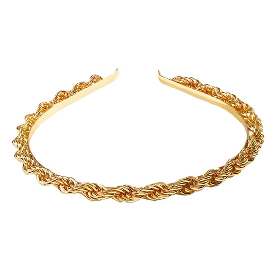 ULTNICE Fashion Headband for Women Golden Alloy Hair Accessory Daily Use 1Pack