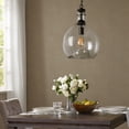 thumbnail image 2 of CASAMOTION Wavy Hammered Hand Blown Glass Pendant Light, Clear, 11", 2 of 8