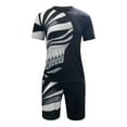 thumbnail image 2 of MAWCLOS Pyjama pour Homme Deux Pièces Tenue d'Intérieur Ensemble de Pyjama à Manches Courtes Taille Élastique Rue 2 Pcs Survêtement #3 2TG, 2 of 4