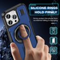 thumbnail image 4 of For Iphone 14 Pro Case, With 360° Rotatable Stand And Ring, Breathable, Shockproof Drop Proof, Military-Grade Protection Case For Iphone 14 Pro (6.1 Inch), Blue[L1887], 4 of 5