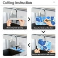 thumbnail image 4 of Blue Glass Gradient Kitchen Sink Splash Guard, Silicone Sink Faucet Mat Dry Out the Kitchen Bathroom, 4 of 7