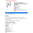 thumbnail image 2 of Front Left Window Regulator - Compatible with 2008 - 2013 Mercedes-Benz C300 2009 2010 2011 2012, 2 of 2