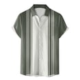 thumbnail image 4 of Mens Bowling Shirts 1950s Casual Short Sleeve Button Up Contrast Shirt Summer Color Block Cuban Shirts White L, 4 of 4
