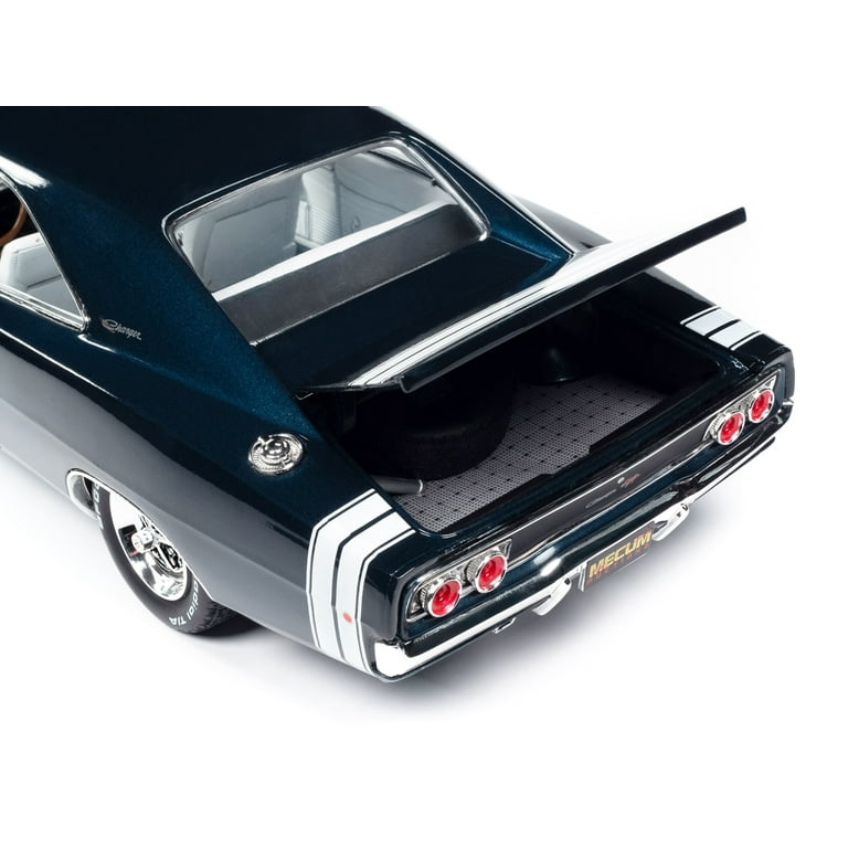 Diecast 1968 Dodge Charger R/T Dark Blue Metallic with White