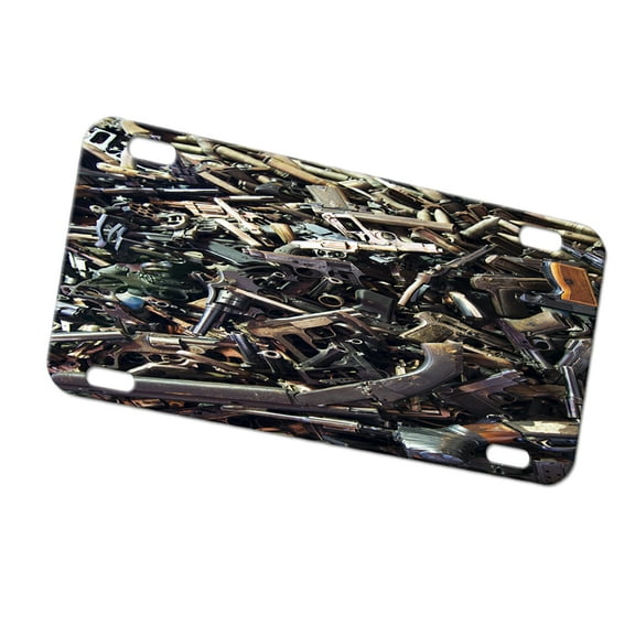 KuzmarK Automobile Car Tag License Plate -  Rifle Shotgun Pistol Semi Automatic Weapons