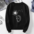 thumbnail image 3 of MSJUHEG Sweaters for Women Womens Sweaters Hoodies for Women Long Sleeve Shirts for Women's Fashion Print Long-sleeved Hooded Sweatshirt Casual Blouse Pullover Black L, 3 of 6