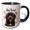 Black/White, variant on 3drose, Adorable Barbet Thanksgiving Dog with Funny Turkey Message, 11oz Two-tone Blue Mug