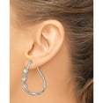thumbnail image 3 of Sterling Silver Polished Curvy Round Cz In And Out Oval Hoop Earrings (36.39 X 30.87) Made Vietnam qe13027, 3 of 5