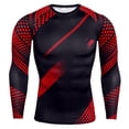 thumbnail image 1 of Jumpingount Camiseta de compresión para hombre, de secado rápido, de manga larga, para gimnasio, Fitness, correr, ropa deportiva, medias, Camisetas Rojo, 1 of 6