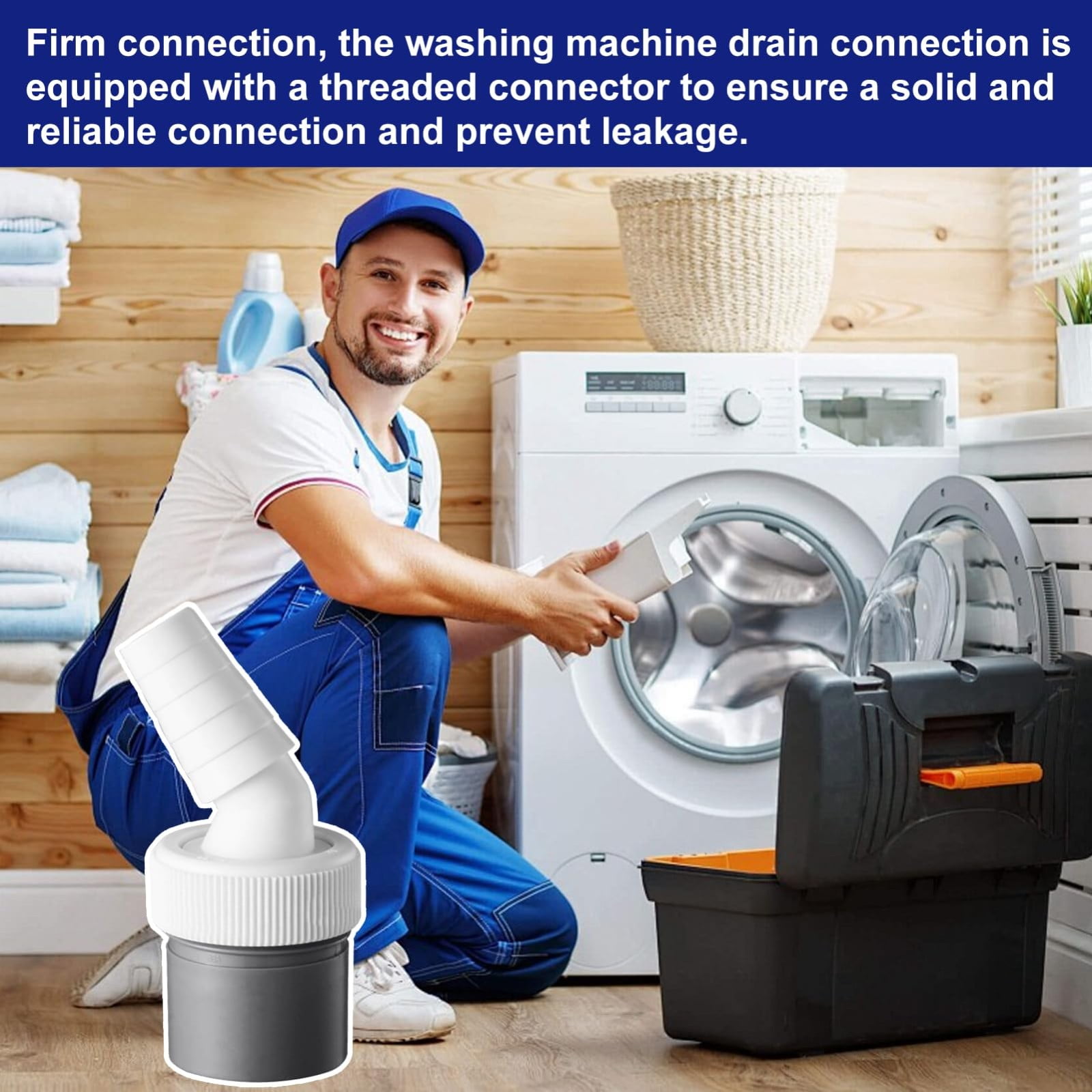 HUAREW Washing Machine Drain Adapter 1 1/4 Inch For Dishwasher, Dryer, Washing Machine, Washing Machine Connection With Input Connector Of 18-24 Mm And Outlet 40 Mm Pipe With Hose Clamp (Pack Of