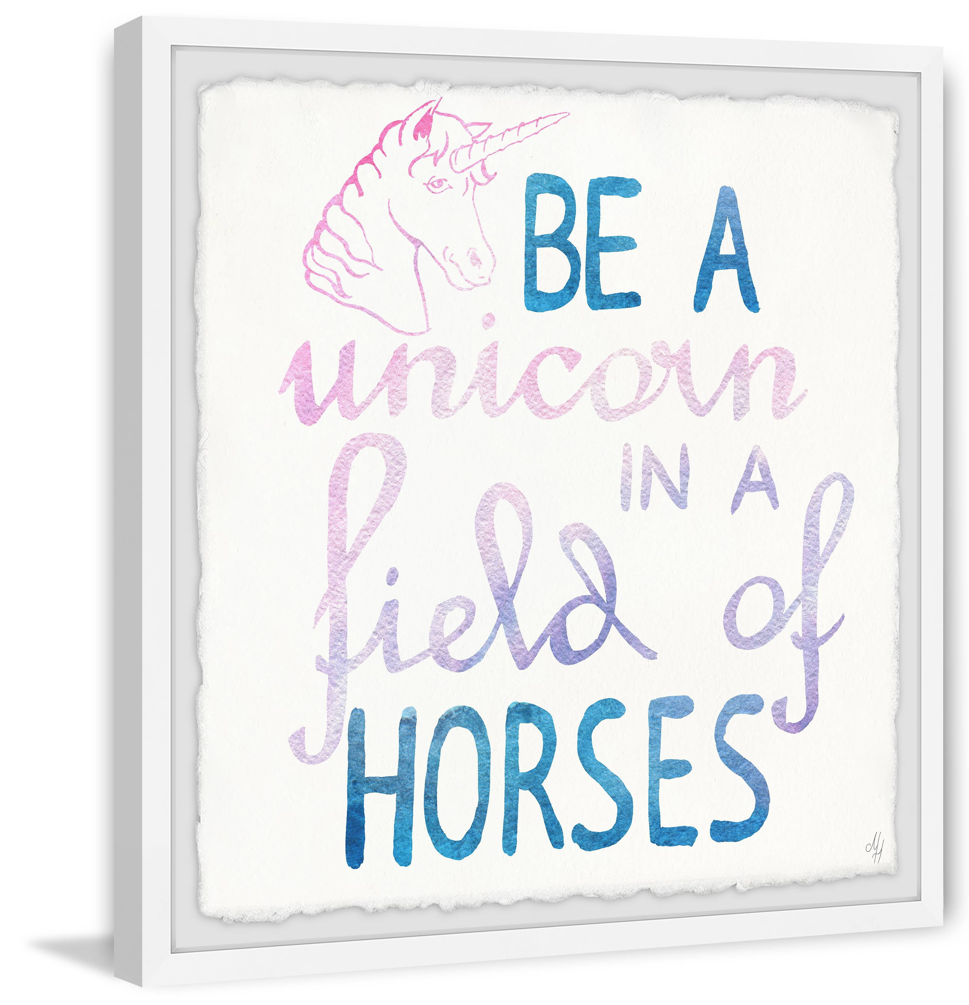 Marmont Hill Unicorn in a Field of Horses Framed Wall Art
