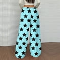 thumbnail image 4 of Flannel Pajama Pants Women Fuzzy Wide Leg Fleece Pj Bottoms Loose Fit Star Print Pajama Pants 2025 Fashion Fall Winter High Waisted Trousers Cyan XL, 4 of 5