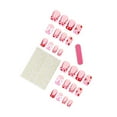 thumbnail image 4 of 24pcs Sweet Pink Solid Color Glue on Nails Set for Women Girls,Short Square Fake Nails Acrylic Shine Glossy Press on Nails for Office Daily Wedding,Full Nail Wrap Gift for Valentine's Holiday, 4 of 6