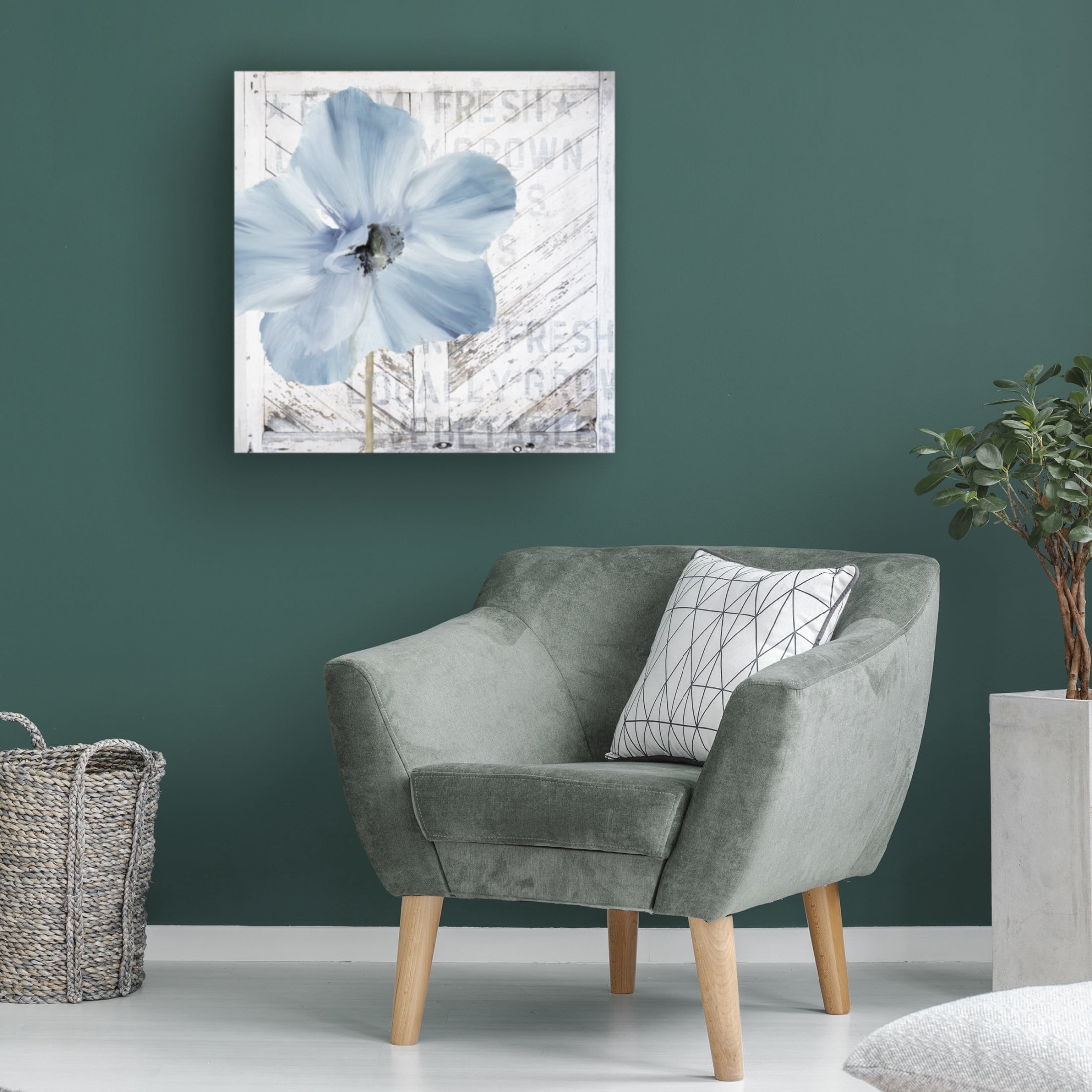 Canvas Wall Art - Sasha 'Barn Poppy Redux' Wall Art for Living Room, Bedroom, or Office Décor by Trademark Fine Art - 14 x 14 Inches