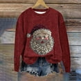 thumbnail image 2 of Lorytime Sweatshirts for Women Fall Christmas Santa Claus Shirt Crew Neck Long Sleeve Pullover Drop Shoulder Loose Tops, 2 of 5