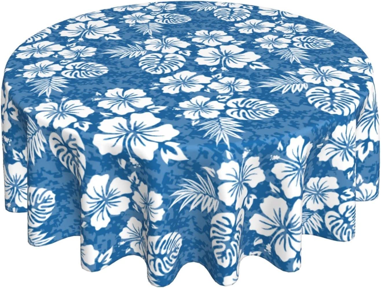 aoselan Vintage Hawaiian Flowers Printed Round Tablecloth Reusable