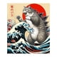 thumbnail image 2 of Estampados modernos y divertidos - Camiseta deportiva holgada unisex de algodón 100 % con diseño de gato japonés de Catzilla, ideal como regalo para hombres, mujeres y niños., 2 of 7