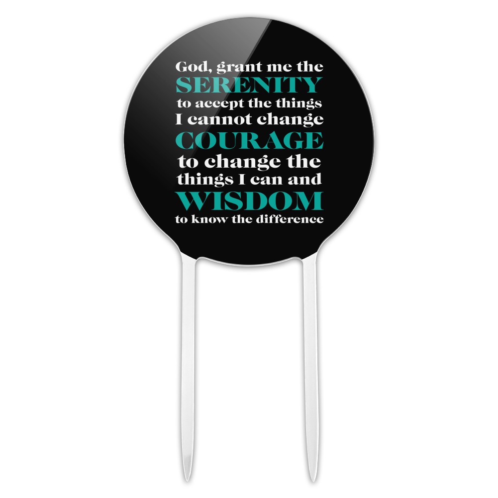 Acrylic Serenity Prayer Courage Wisdom Cake Topper Party Decoration for ...