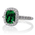 thumbnail image 2 of 1.5 Carat Cushion Cut Emerald Antique Diamond Engagement Ring on 10k White Gold, 2 of 2