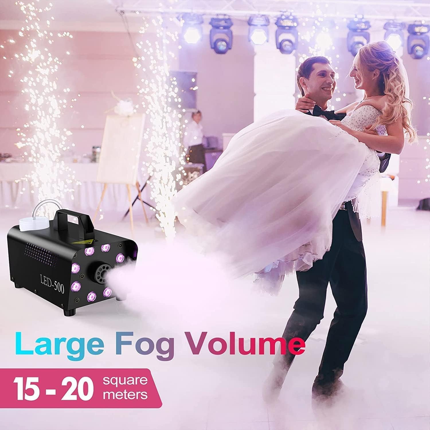 DIGITNOW Halloween Smoke Machine, Remote Controlled, 3 Stage LED Lights