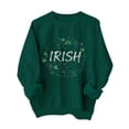 thumbnail image 3 of Girl's Oversized Sweatshirt Irish Shamrock Letter Print Pullover Crew Neck Long Sleeve Holiday Top Relaxed Fit Festive St. Patrick Wear for Teen, 3 of 3