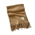 thumbnail image 2 of Women Winter Warm Scarf Elegant Contrast Color Tasseled Shawl Wrap Long Stoles Oversized Soft Scarves Fall Gifts, 2 of 3